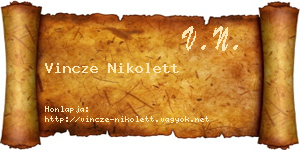 Vincze Nikolett névjegykártya